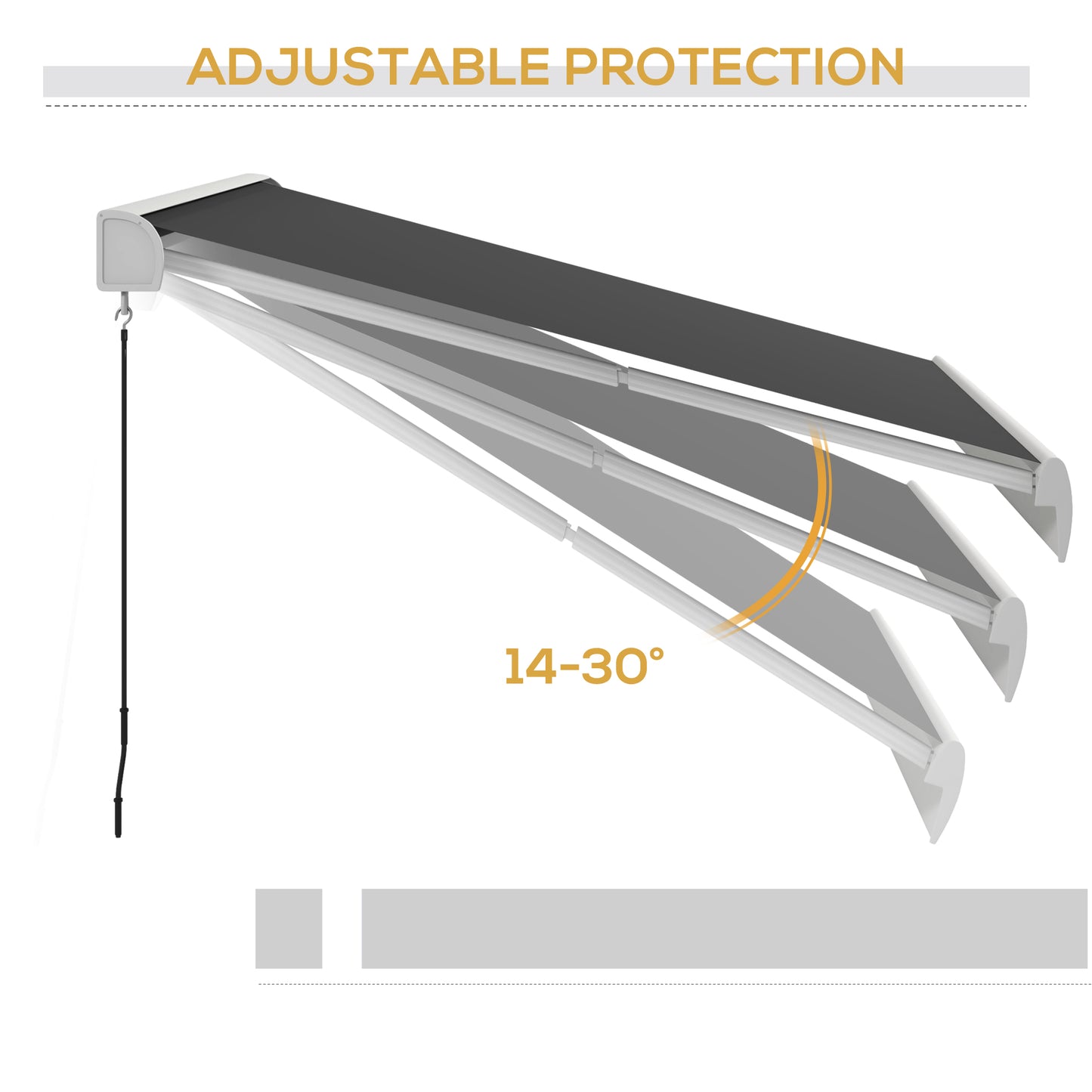 3 x 2.5m Electric Retractable Awning with Remote Controller, Aluminium Frame Sun Canopies for Patio Door Window