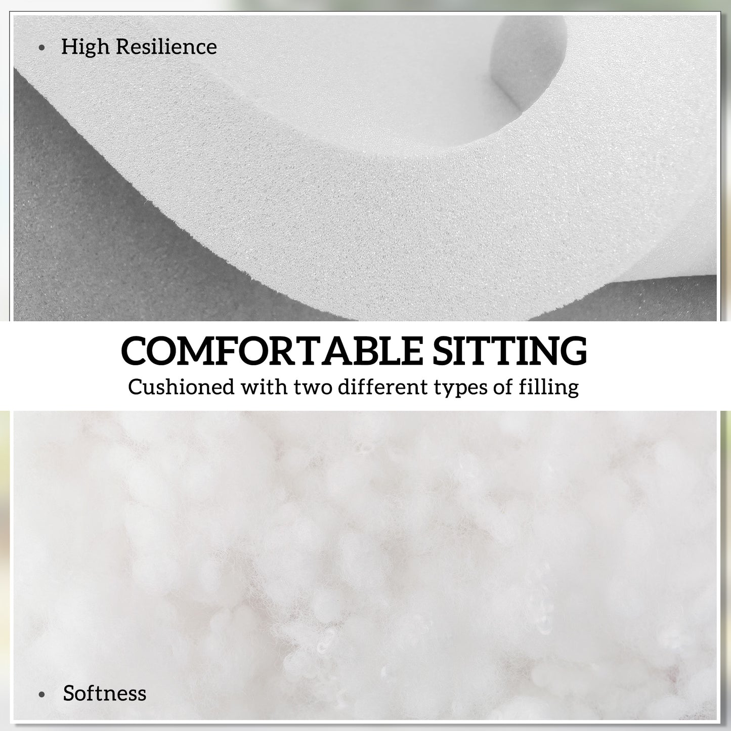 42 x 42cm Replacement Garden Seat Cushion Pad with Ties, Dark Blue