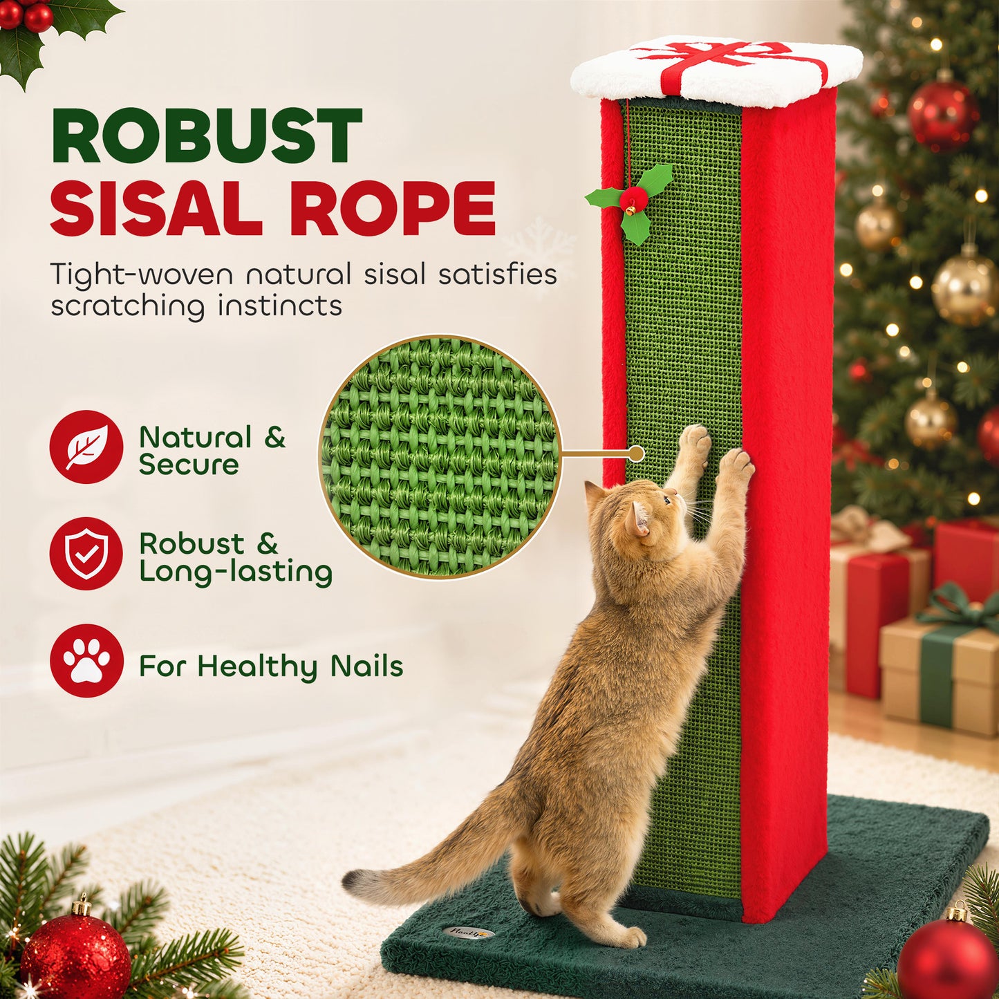 81cm Tall Cat Scratching Post for Indoor Cats with Bell Toy