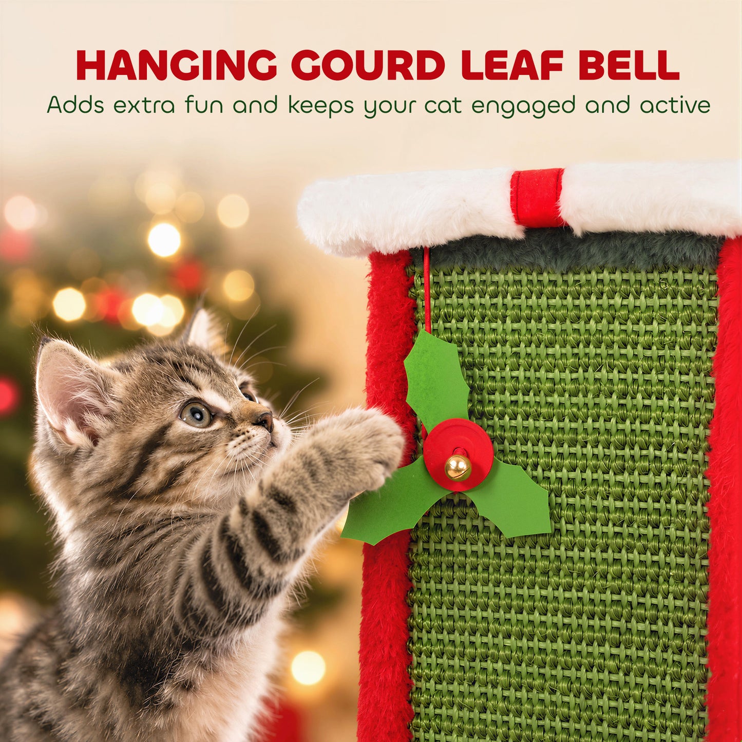 81cm Tall Cat Scratching Post for Indoor Cats with Bell Toy
