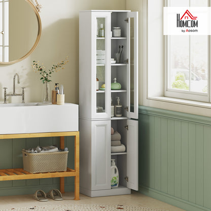 Tall Bathroom Storage Cabinet, 6-Tier Bathroom Cabinet, White