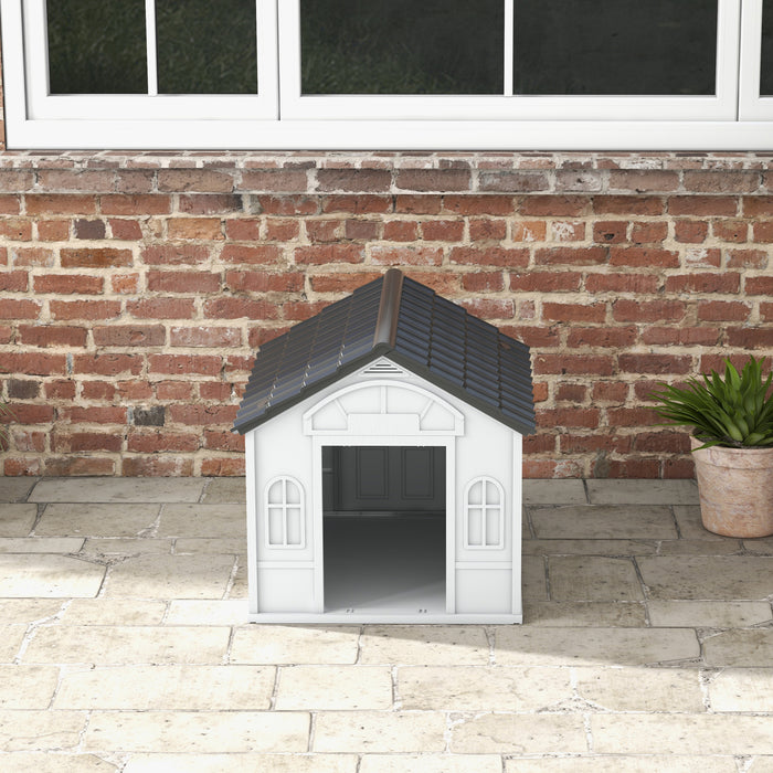 Plastic Weatherproof Dog House, Grey