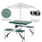 Folding Camping Table with Stools Set Aluminum Bench Picnic Garden Party BBQ Portable