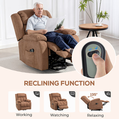 Power Lift Recliner Chair, Lift Chair for Elderly with Massage, Brown
