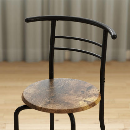 Breakfast Bar Table and Stools Set, Dining Room Set with Shelf