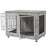 Indoor Dog Kennel w/ Soft Cushion, Double Door for Large Dogs, 106 x 74 x 81.5cm, Grey