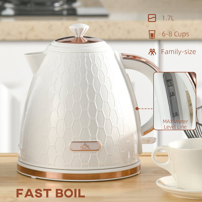 Electric Kettle, Fast Boil, 1.7L, 3kW, Swivel, Auto Shut-off, Cream