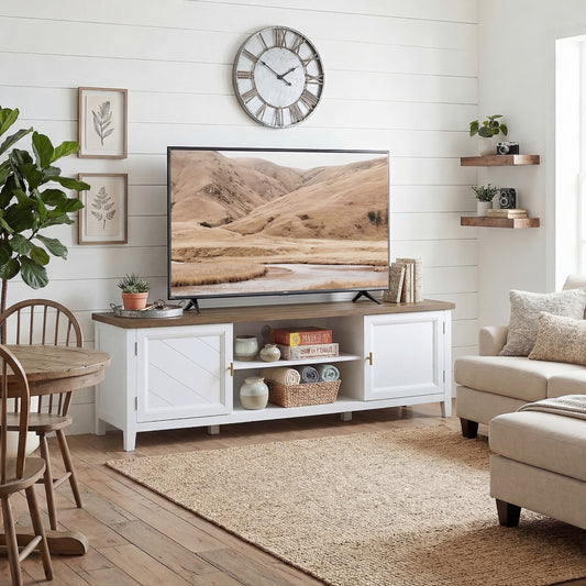 Farmhouse TV Stand for TVs up to 42 Inch, Media Console Table