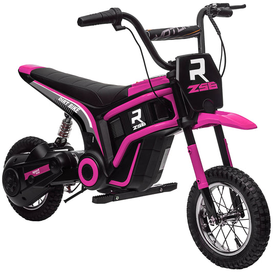 24V Kids Electric Motorbike with Twist Grip Throttle, Music, Horn - Pink