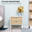 Modern Bedside Table with 2 Drawers and Metal Frame, Sofa Side Table for Bedroom Living Room, White and Oak