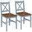 Dining Chairs Set of 2, Pine Wood Kitchen Chairs with Cross Back, Solid Structure for Living Room and Dining Room, Grey