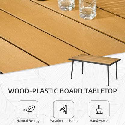 5 Piece Rattan Garden Furniture Set with Sofa, Coffee Table, Grey