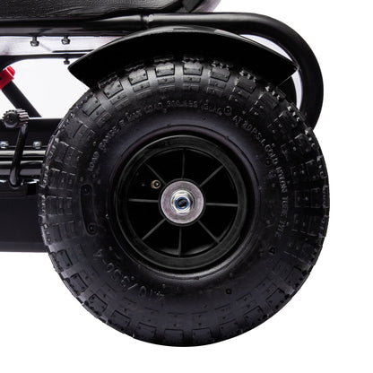 Metal Kids Pedal Go Kart with Adjustable Seat Inflatable Tyres Black