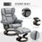 PU Leather Manual Reclining Armchair Footstool Padded Seat Light Grey