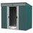 6.5 x 4FT Galvanised Metal Shed with Foundation, Lockable Tool Garden Shed with Double Sliding Doors and 2 Vents, Green