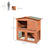 2 Tier Rabbit Hutch Guinea Pig Hutch Ferret Cage with Ramp Slide Out Tray for Indoor Outdoor 100.5 x 55 x 101 cm