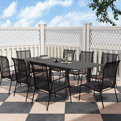 Extending Garden Table with Slatted Top, 160/220 x 90 x 73 cm, Grey