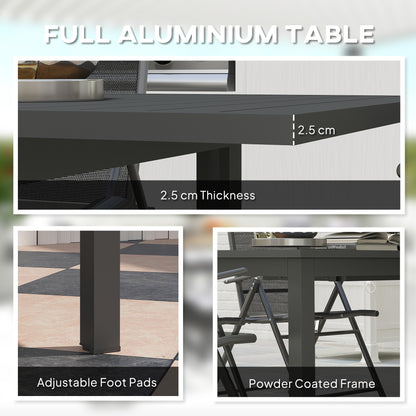 Extending Garden Table with Slatted Top, 160/220 x 90 x 73 cm, Grey