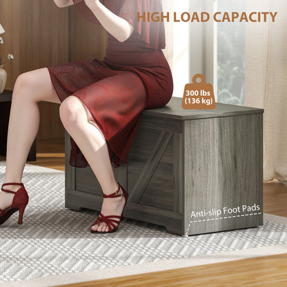 Storage Trunk with 2 Safety Hinges, 80cm, Charcoal Grey