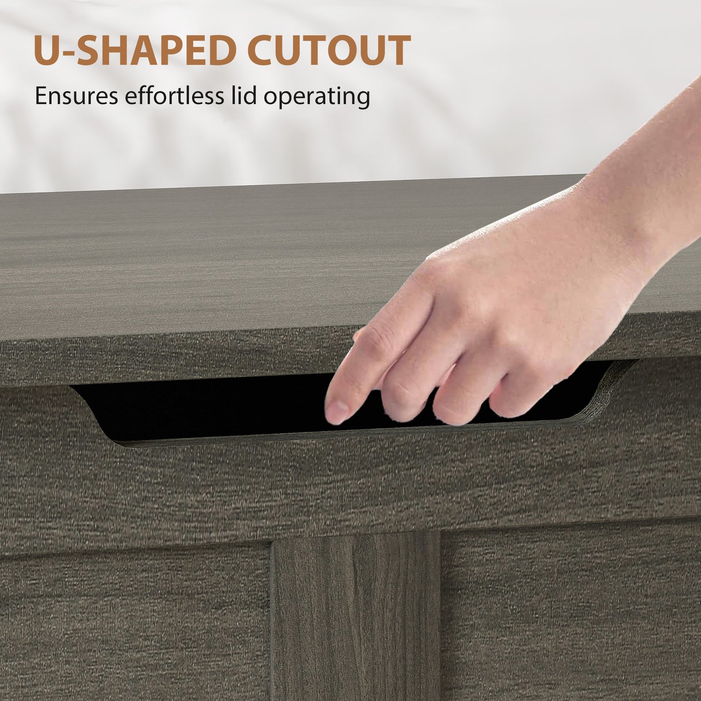 Storage Trunk with 2 Safety Hinges, 80cm, Charcoal Grey