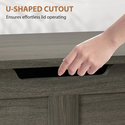 Storage Trunk with 2 Safety Hinges, 80cm, Charcoal Grey