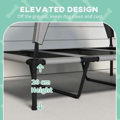 Cooling Raised Pet Bed w/ Washable Breathable Mesh, for Large Dogs, 106 x 76 x 94cm - Grey