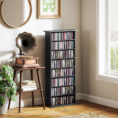 CD Storage Unit DVD Tower Blu-ray Storage Shelf for Living Room Black