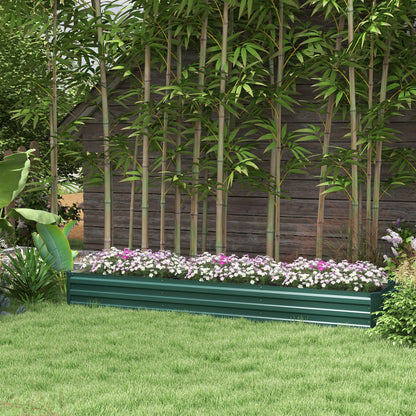 Galvanised Raised Bed for Garden, Outdoor Elevated Planter Box Green