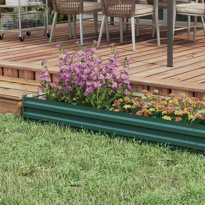 Galvanised Raised Bed for Garden, Outdoor Elevated Planter Box Green
