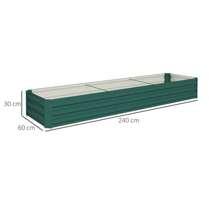 Galvanised Raised Bed for Garden, Outdoor Elevated Planter Box Green