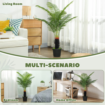 120cm Artificial Areca Palm Tree with PE Leaves and Flocked Soil