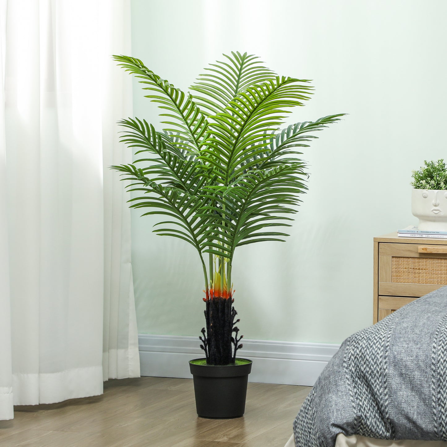 120cm Artificial Areca Palm Tree with PE Leaves and Flocked Soil
