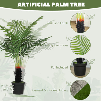 120cm Artificial Areca Palm Tree with PE Leaves and Flocked Soil