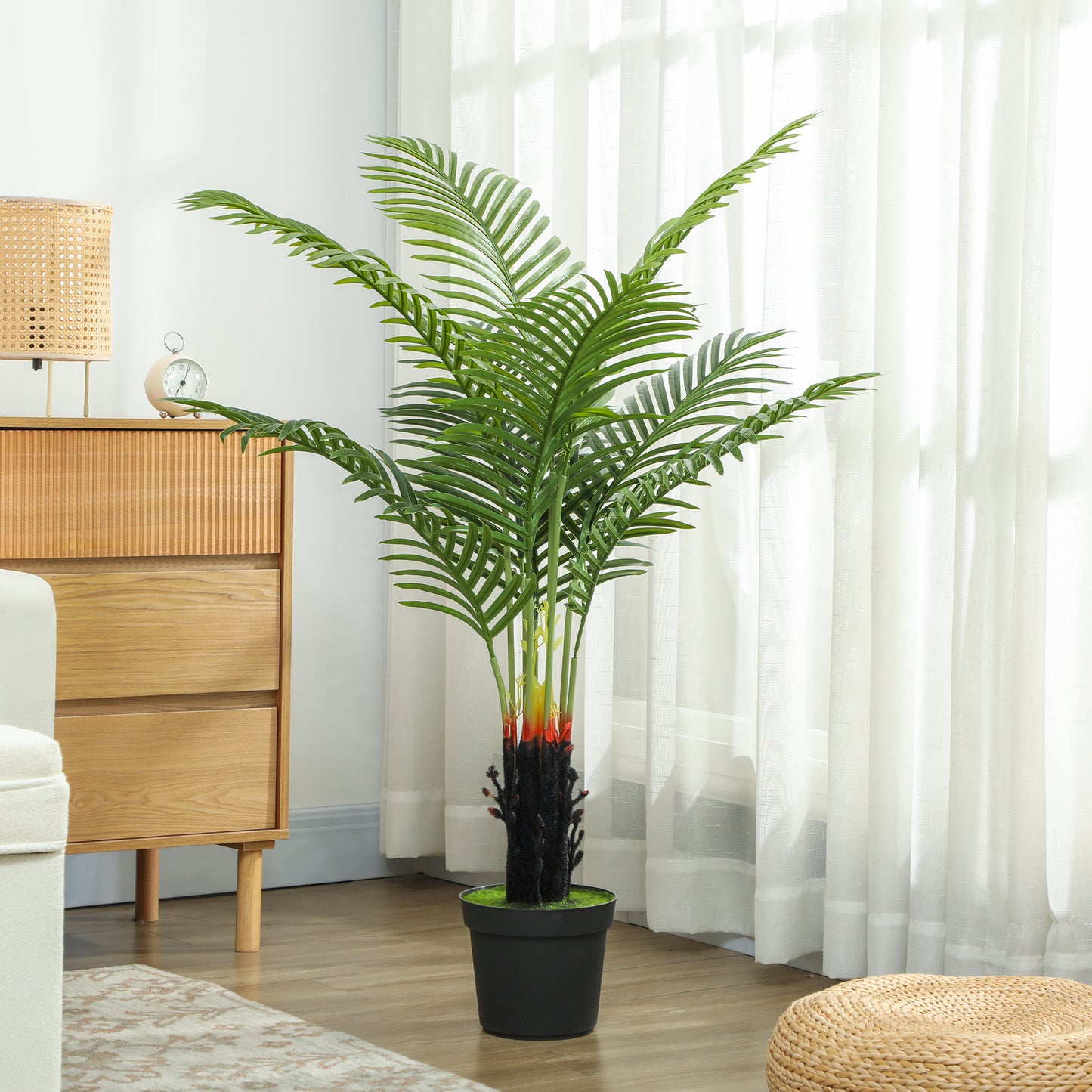 120cm Artificial Areca Palm Tree with PE Leaves and Flocked Soil