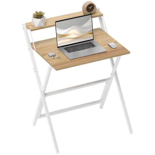 70 cm Folding Computer Desk for Small Spaces Bedroom Natural
