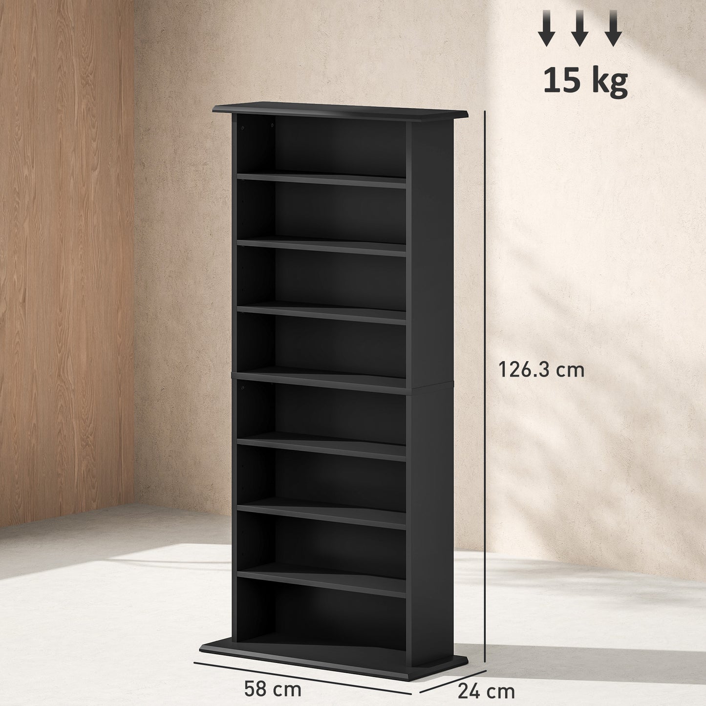 CD Storage Unit DVD Tower Blu-ray Storage Shelf for Living Room Black