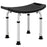 Aluminium Shower Stool w/ Adjustable Height Non-Slip Bath Stool Black