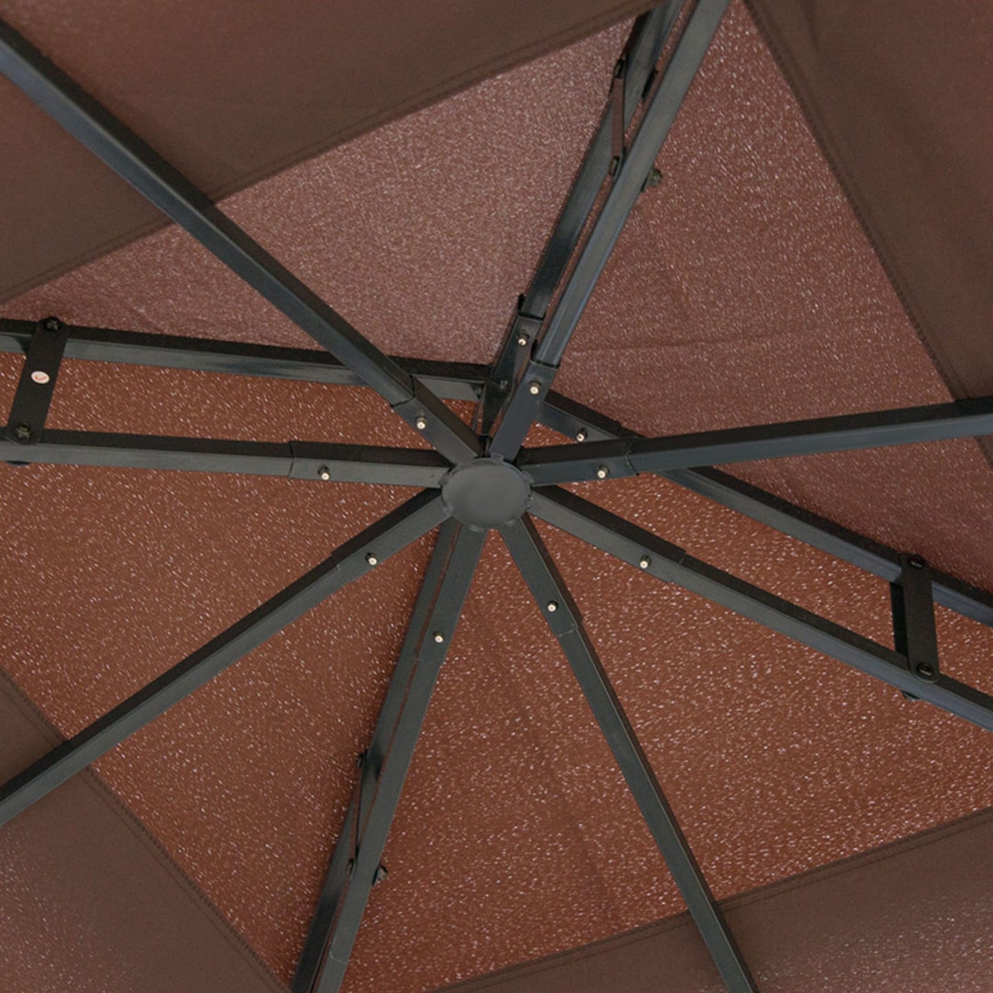 3 x 3(m) Patio Gazebo Canopy Garden Pavilion Tent Shelter with 2 Tier Roof and Mosquito Netting, Steel Frame, Coffee