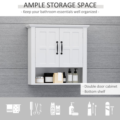 Bathroom Wall Cabinet, Medicine Cabinet w/ Adjustable Shelf, White