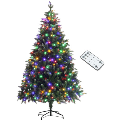 6 Ft Artificial LED Christmas Tree with Metal Base, Hinged Branches