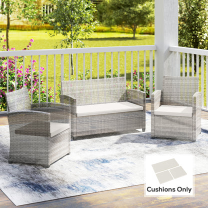 3PCs Rattan Garden Seat Cushions Pads for Patio Furniture