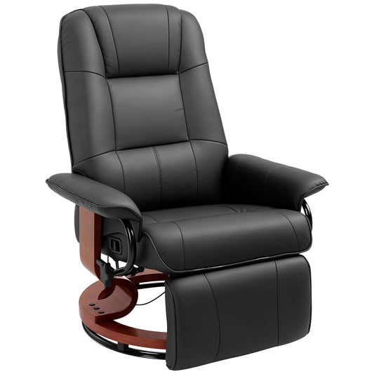 Ergonomic Office Recliner Sofa Chair PU Leather Armchair Lounger Black