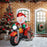 5.6FT Christmas Blow Up Santa Claus Riding Motorcycle w/ LED Lights