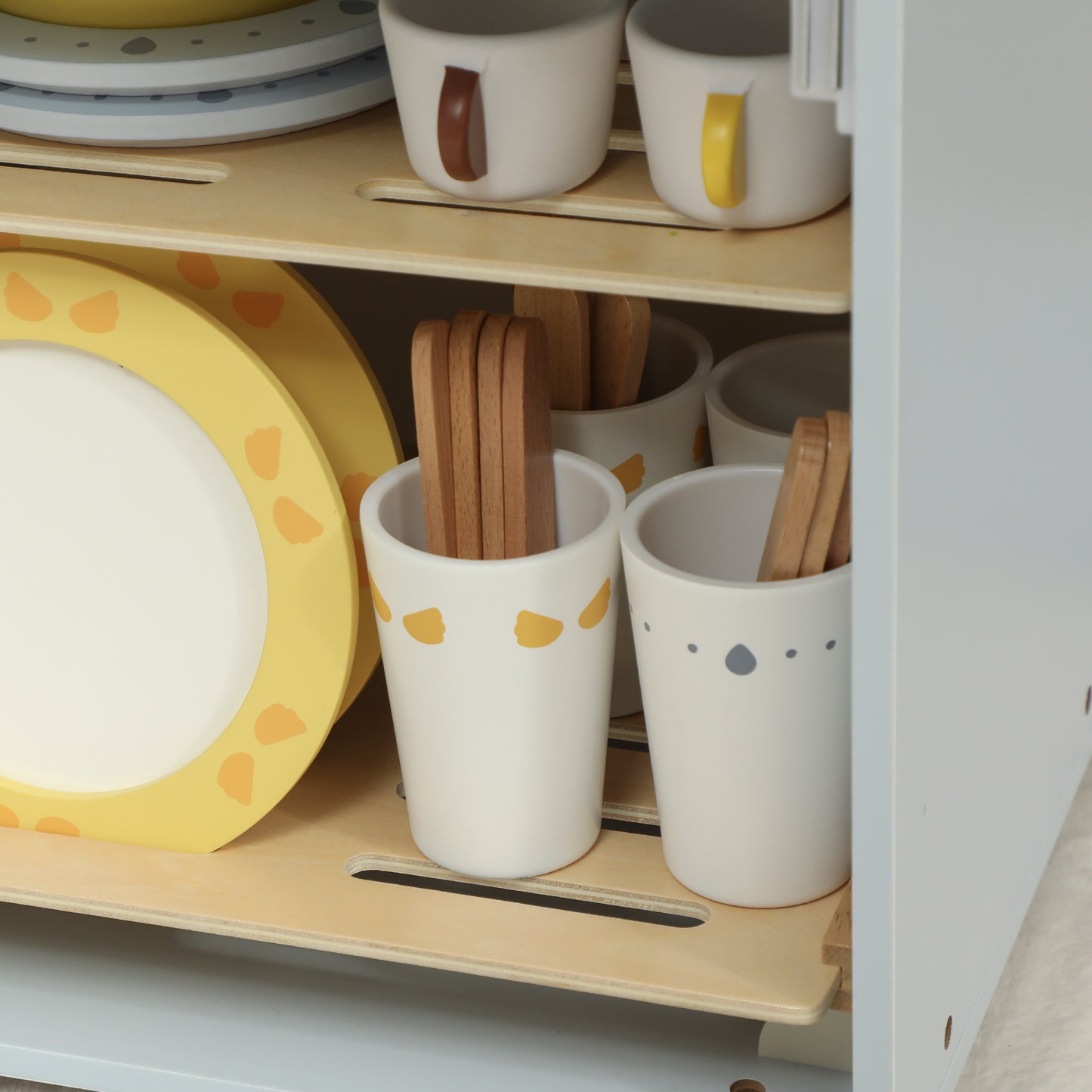 Wooden Dishwasher Playset, Kitchen Sink Toys with Accessories