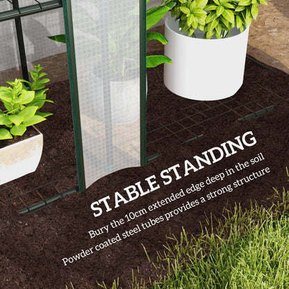 3 Tier Lean-to Mini Greenhouse with Plastic Cover, White