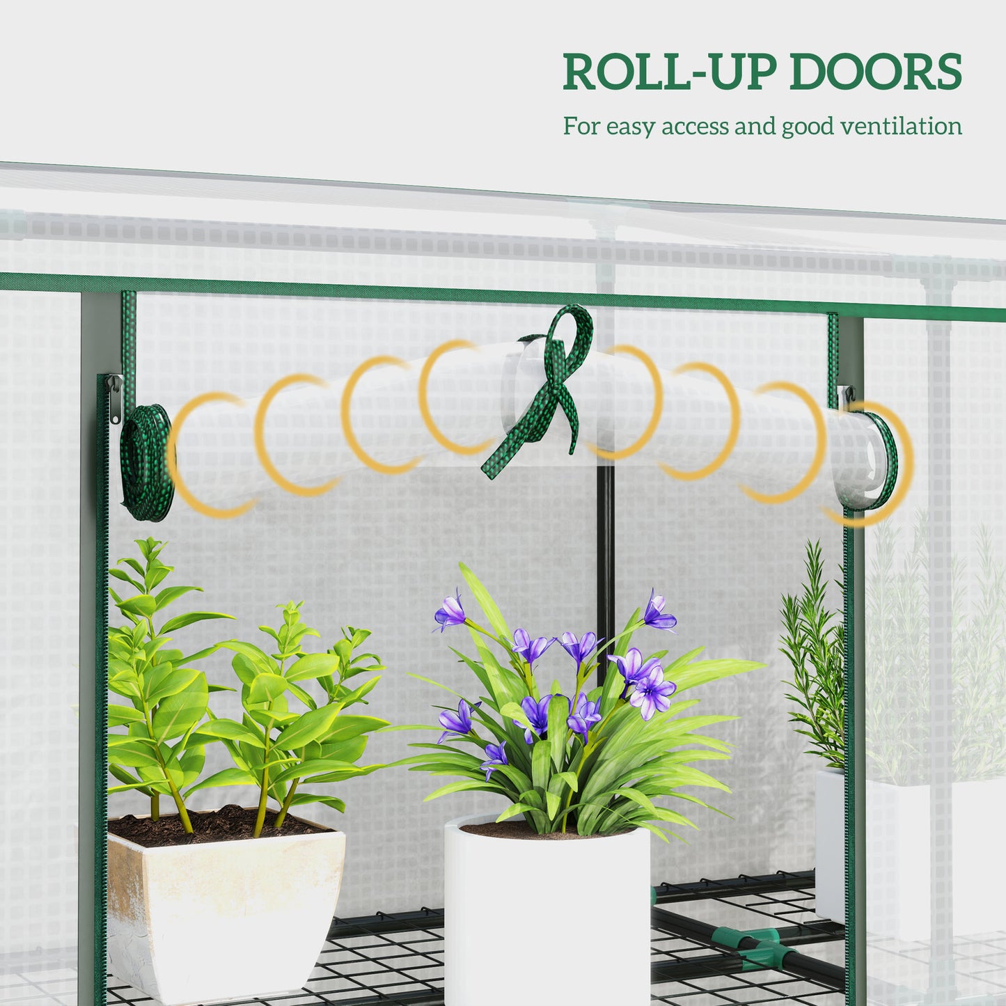 3 Tier Lean-to Mini Greenhouse with Plastic Cover, White