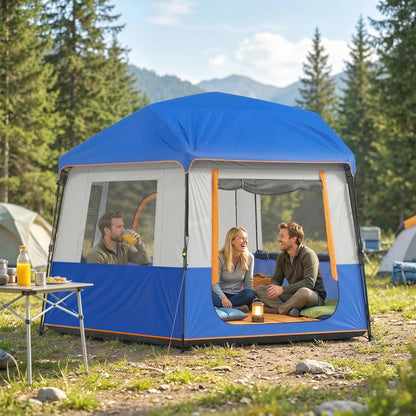 Camping Tent 3000mm Waterproof 4-6  Person Blue