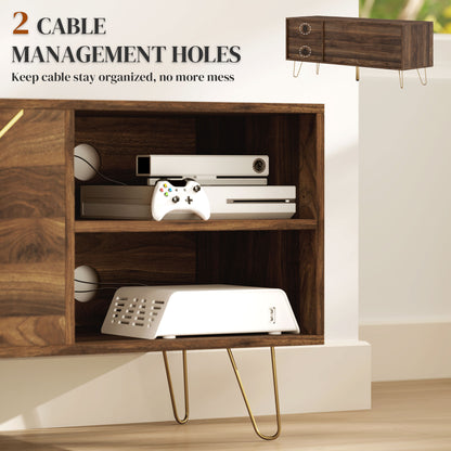 TV Stand Cabinet 130cm TV Unit w/ Adjustable Shelves for Living Room