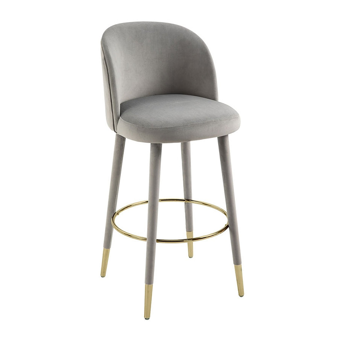 Bellucci Counter stool - Dove Grey - Brass Caps