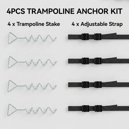 4Pcs Trampoline Anchor Kit, 32 cm Galvanised Trampoline Stakes